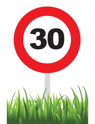 Deco bord traffic 30 jaar