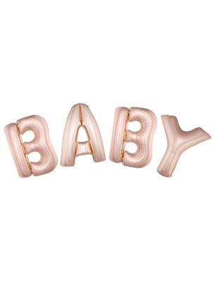 Ballonnenset 40" baby roze met lint 5m