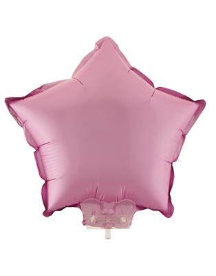 Folieballon 11" met stokje ster chroom roze