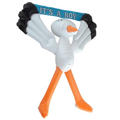 Opblaasbare ooievaar 70 cm met 2 banners