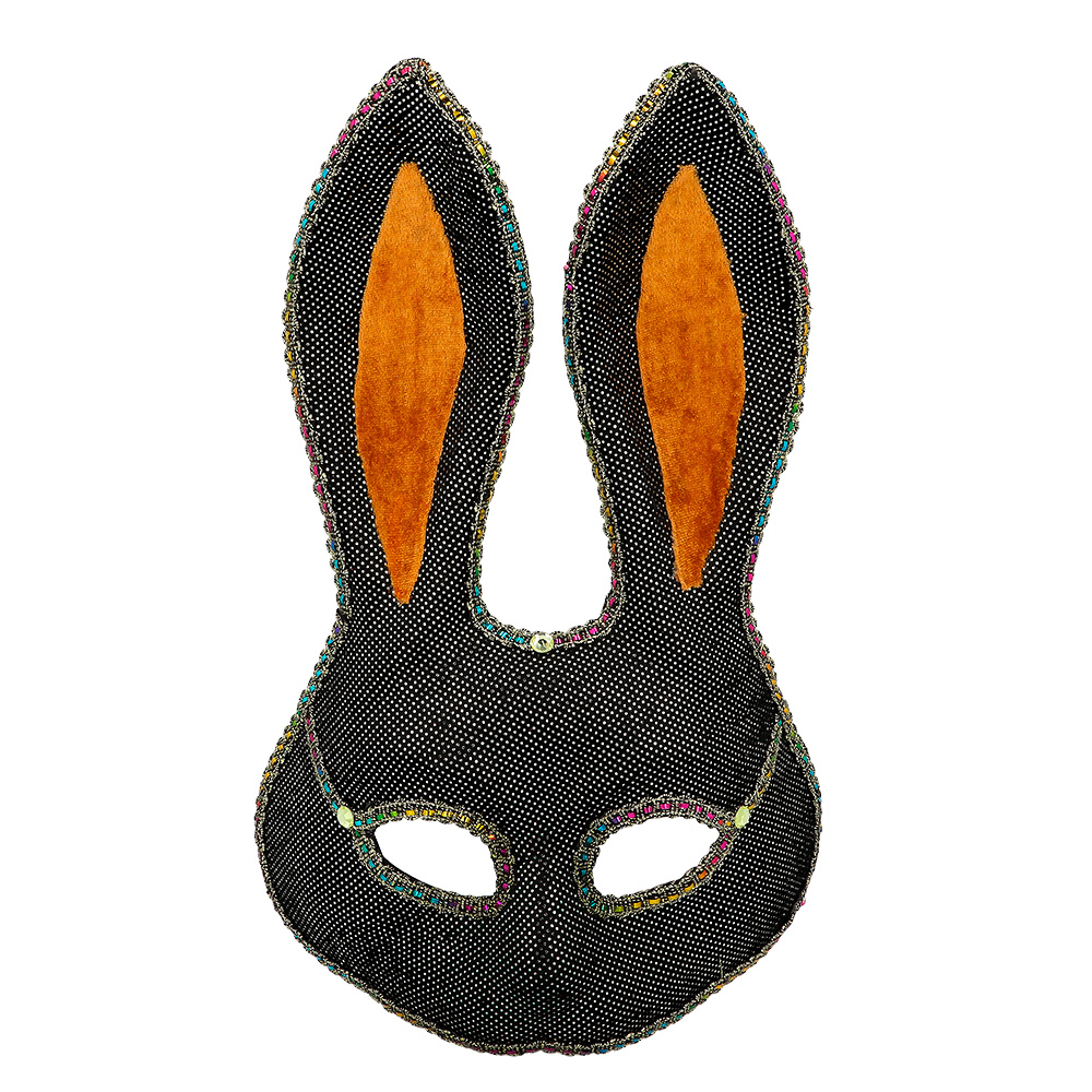 Halfmasker Mystery bunny zwart