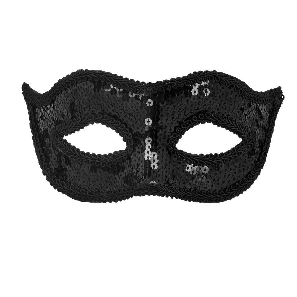 Oogmasker Venice sequins zwart