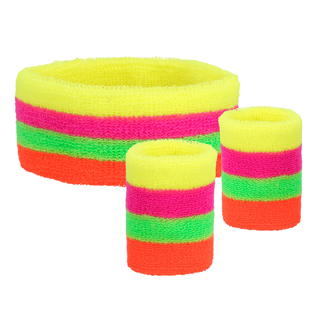 Set 3 zweetbandjes neon UV