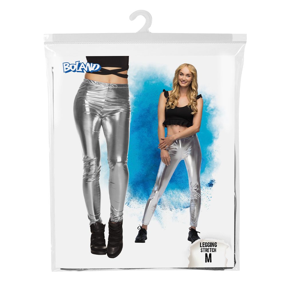 Legging Metallic zilver (M stretch)