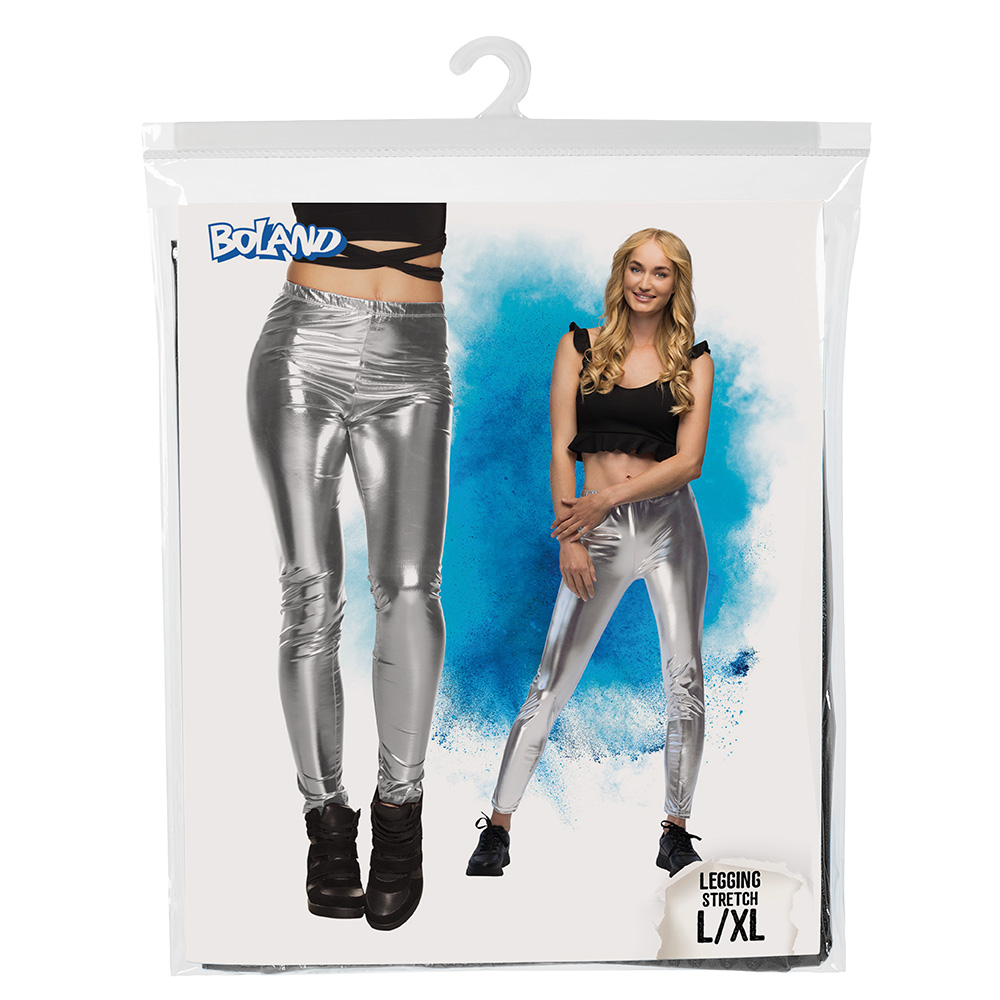 Legging Metallic zilver (L/XL stretch)
