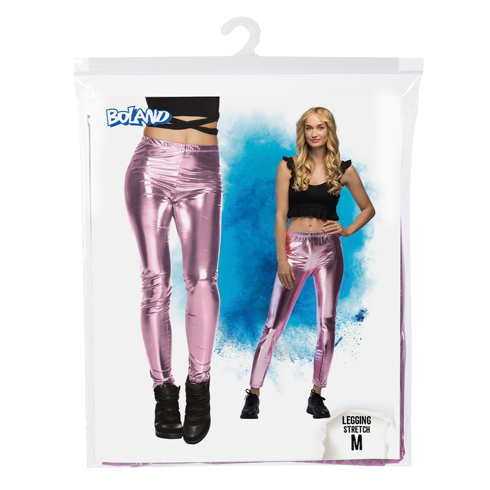 Legging Metallic lichtroze (M stretch)
