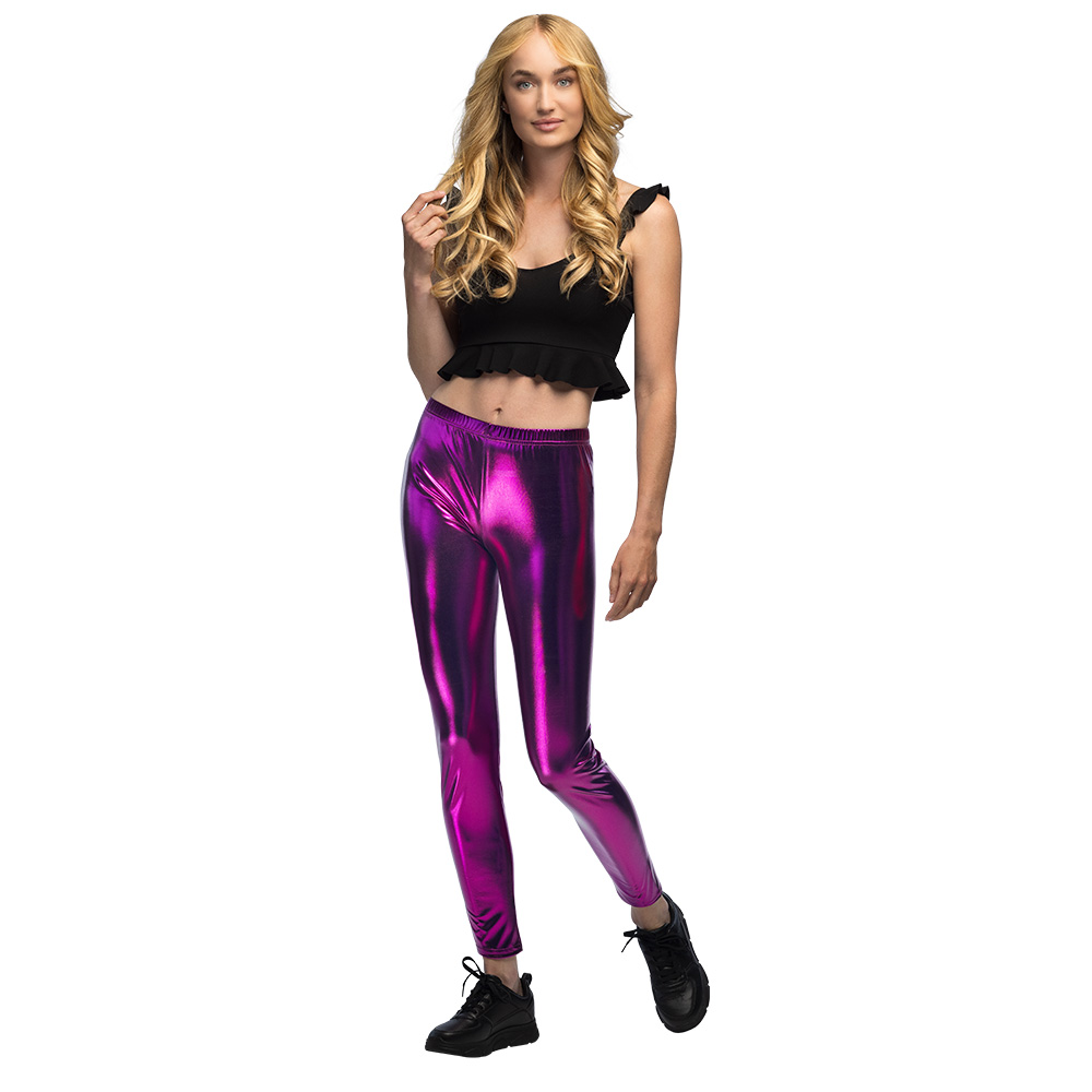 Legging Metallic paars (L/XL stretch)