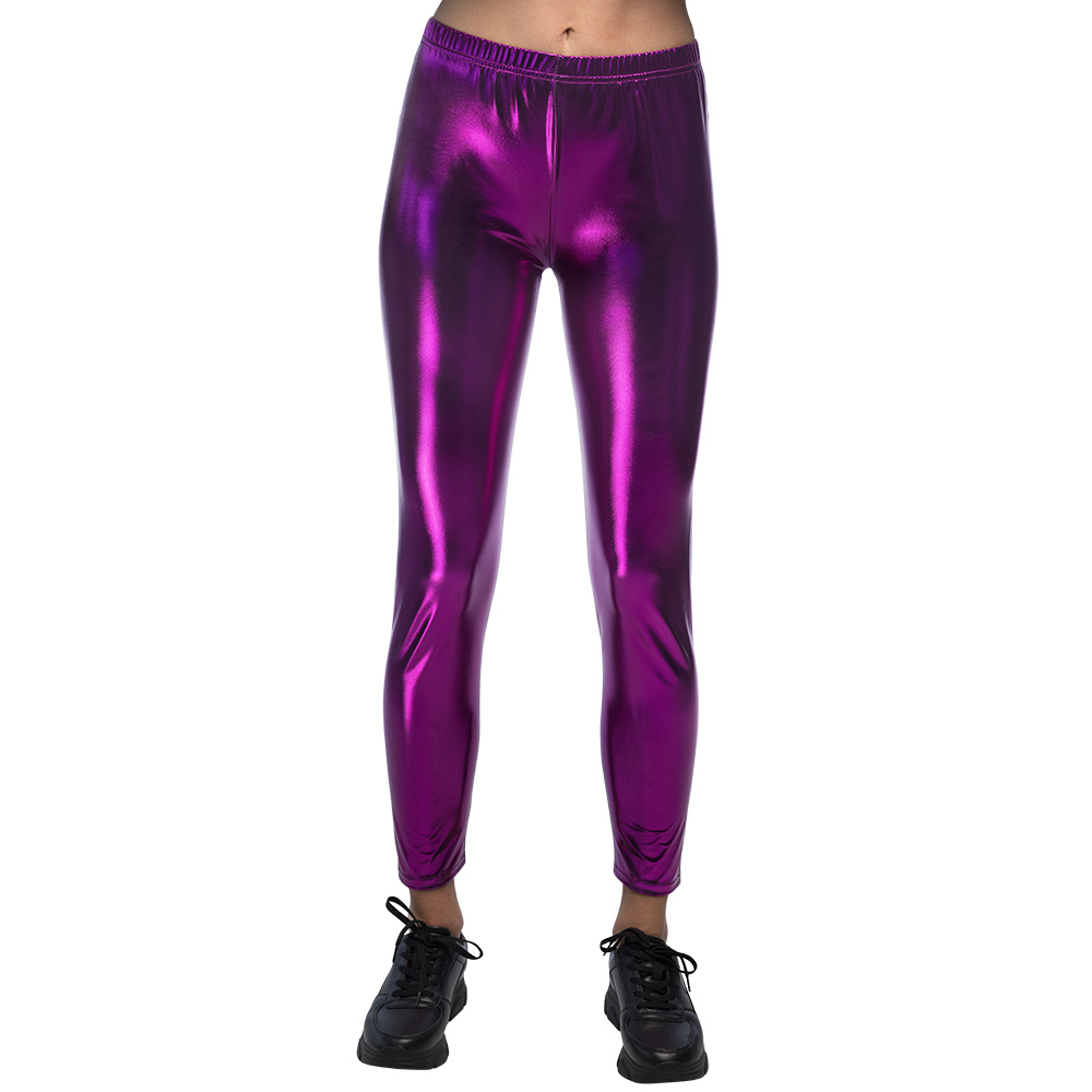 Legging Metallic paars (L/XL stretch)