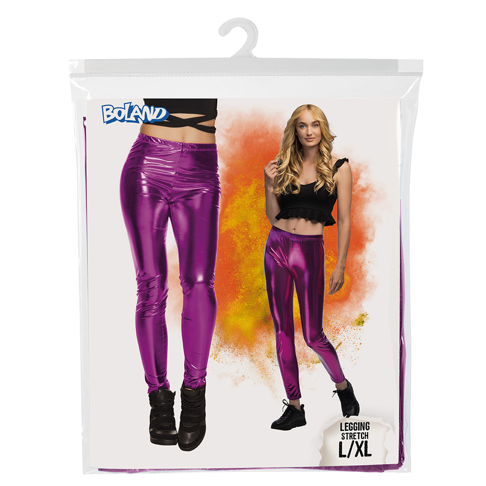 Legging Metallic paars (L/XL stretch)