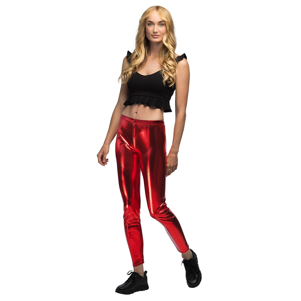 Legging Metallic rood (M stretch)