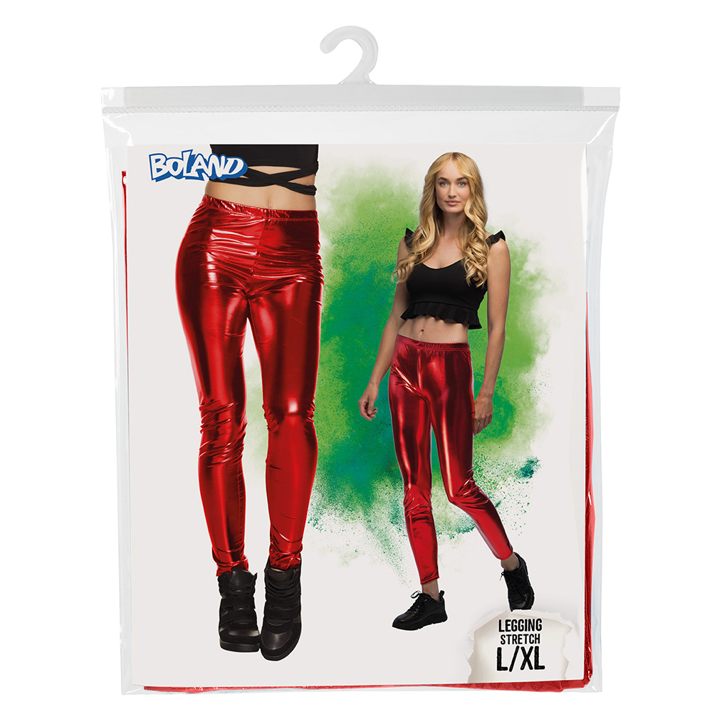 Legging Metallic rood (L/XL stretch)