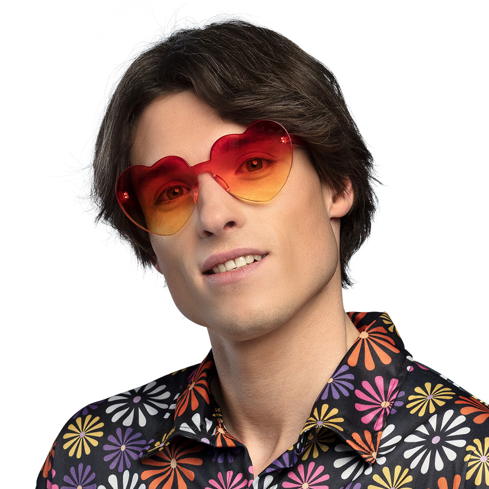 Partybril Festival hearts oranje