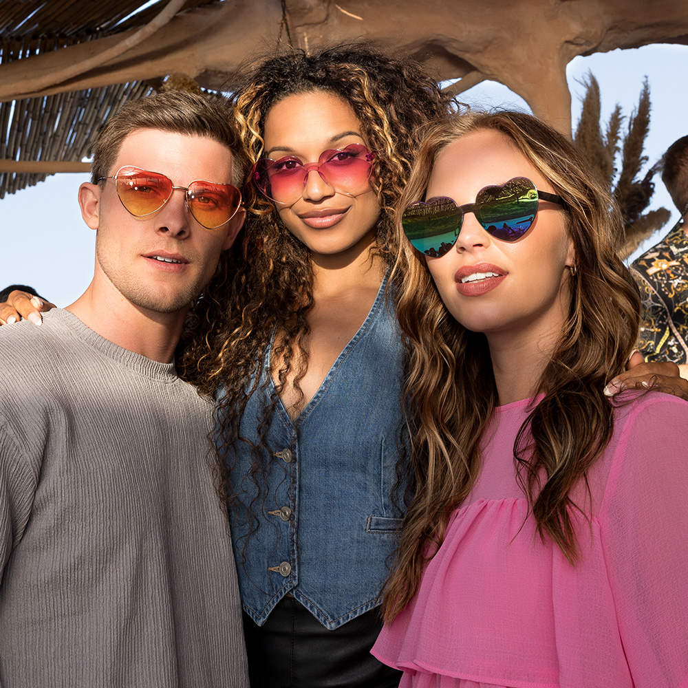 Partybril Festival hearts oranje