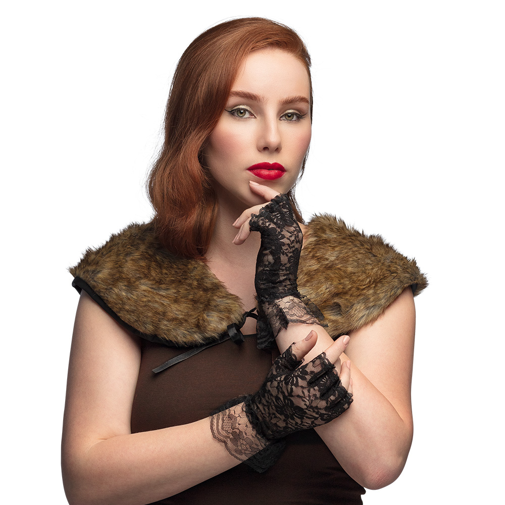 Paar kanten handschoenen Paris zwart