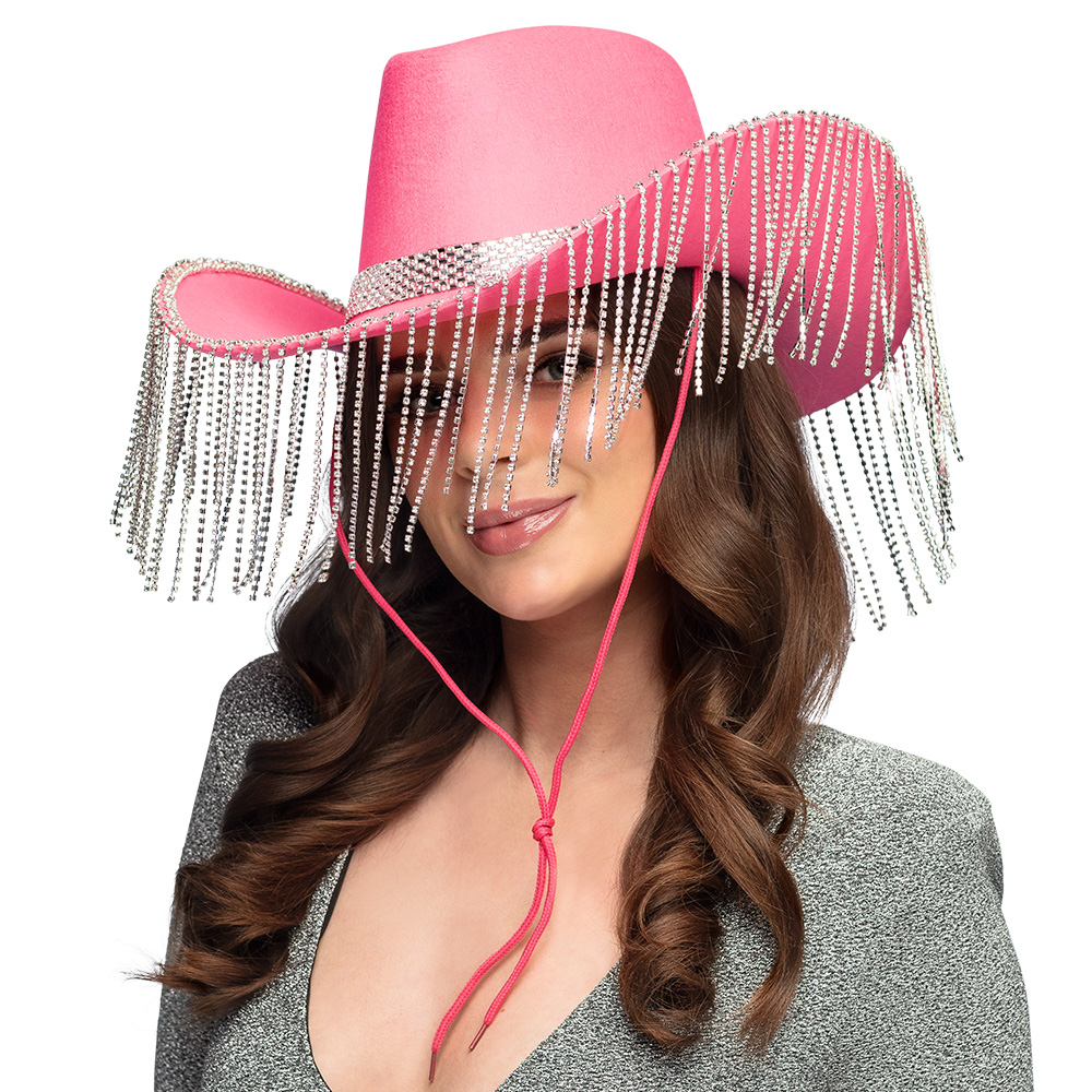 Cowboyhoed Showgirl roze UV