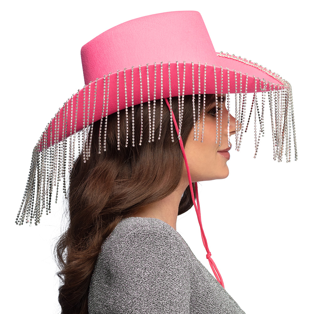 Cowboyhoed Showgirl roze UV