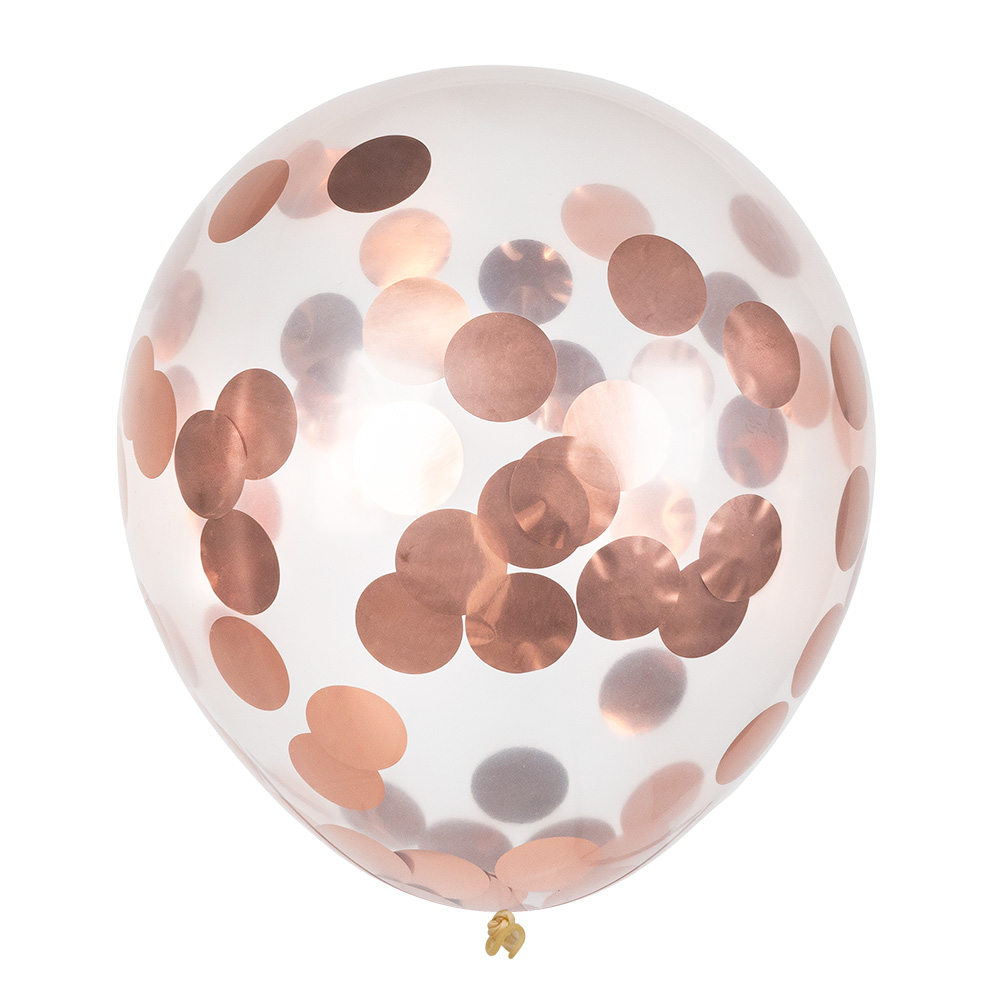 5 confettiballonnen rose goud 30 cm