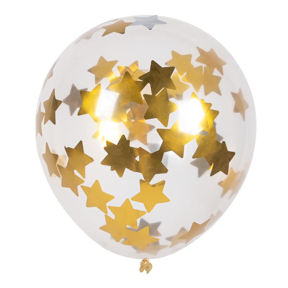5 Confettiballonnen sterren goud