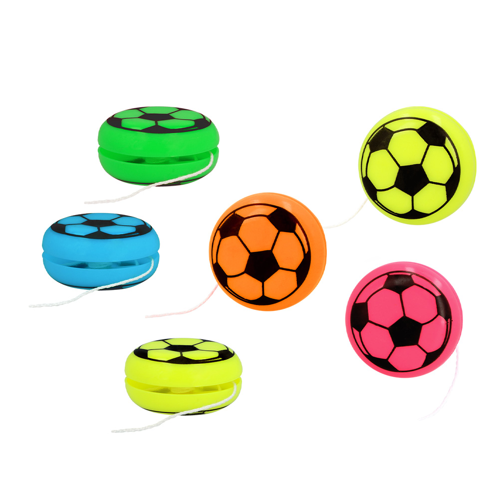 Set 6 voetbal jojo's 5 kleuren (Ø 3,5 cm)