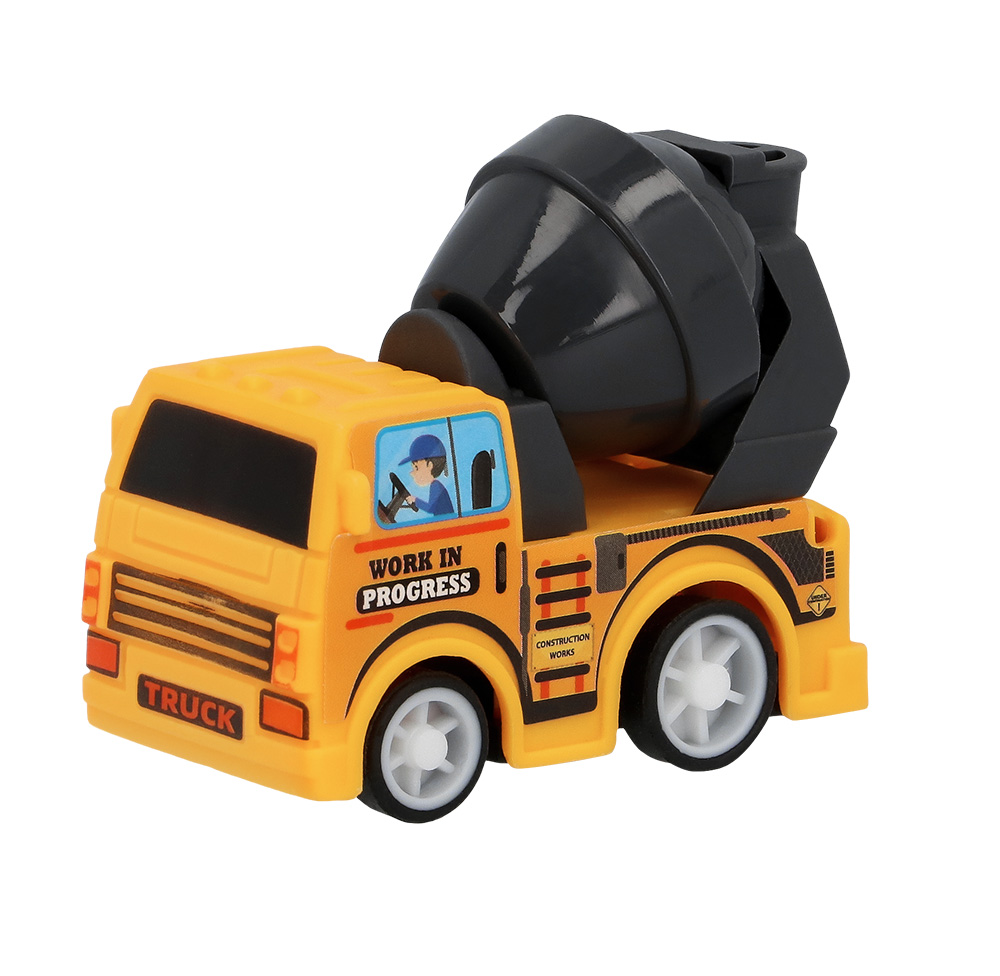 Set 4 terugtrek-bouwauto's (5,5 x 3 cm)