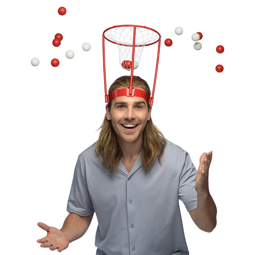 Spel Head basket shot (hoofdband met net, 20 balletjes)