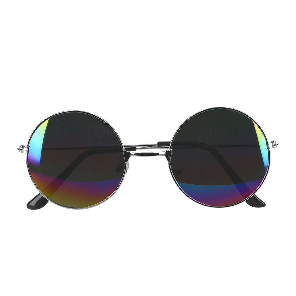 Set Hippie John (hoofdband, partybril, pruik en ketting)