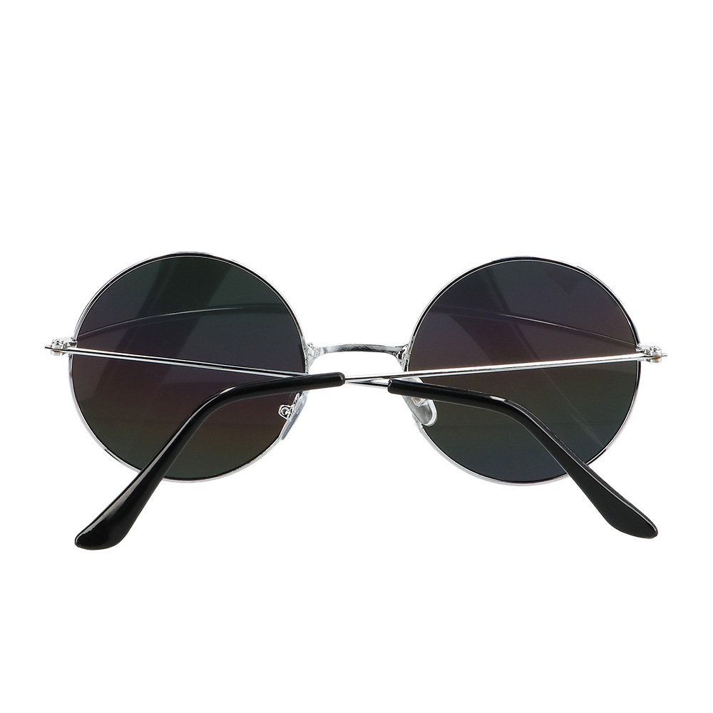 Set Hippie John (hoofdband, partybril, pruik en ketting)