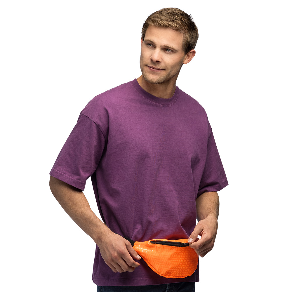 Heuptasje Sequins neonoranje UV