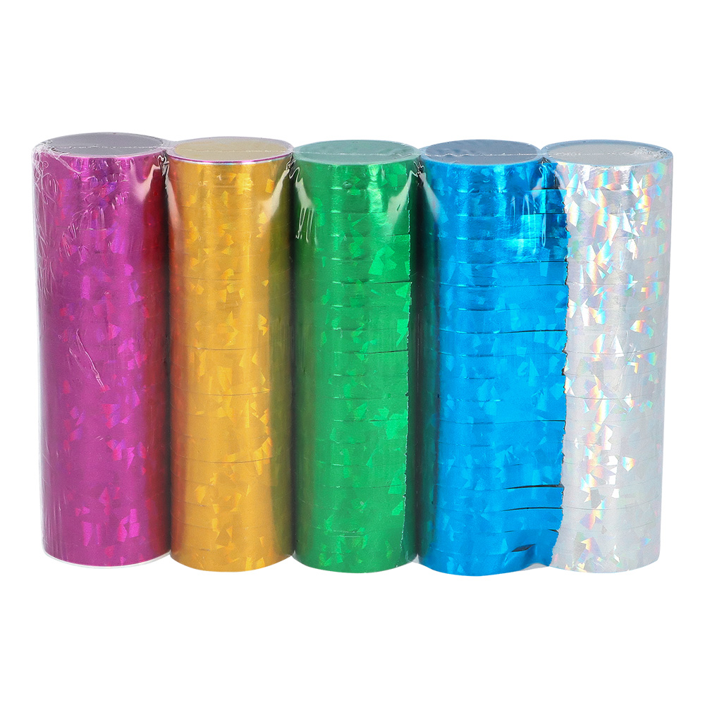 Set 5 rollen papieren serpentines Holografisch (4 m)