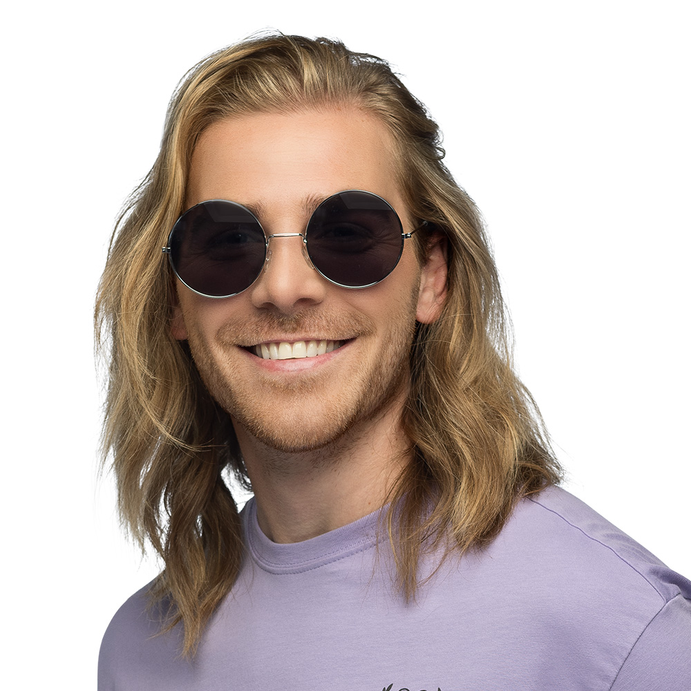 Partybril Hippie XL grijs