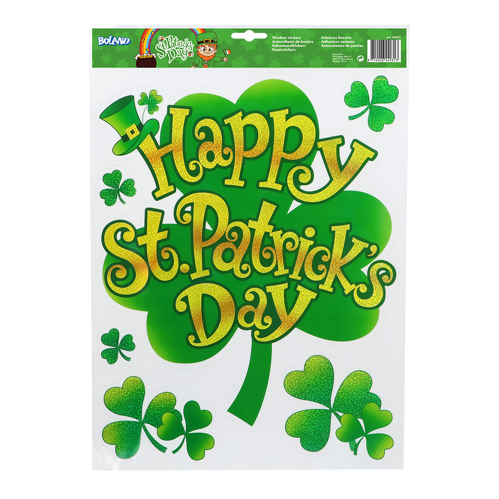 6 Raamstickers 'Happy St. Patrick's Day'