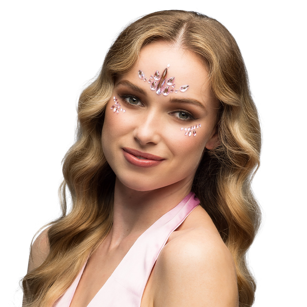 Gezichtsjuwelen plaksteentjes Arista 3 kleuren ass.