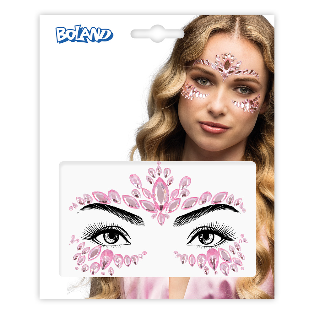 Gezichtsjuwelen plaksteentjes Cordelia 3 kleuren ass.