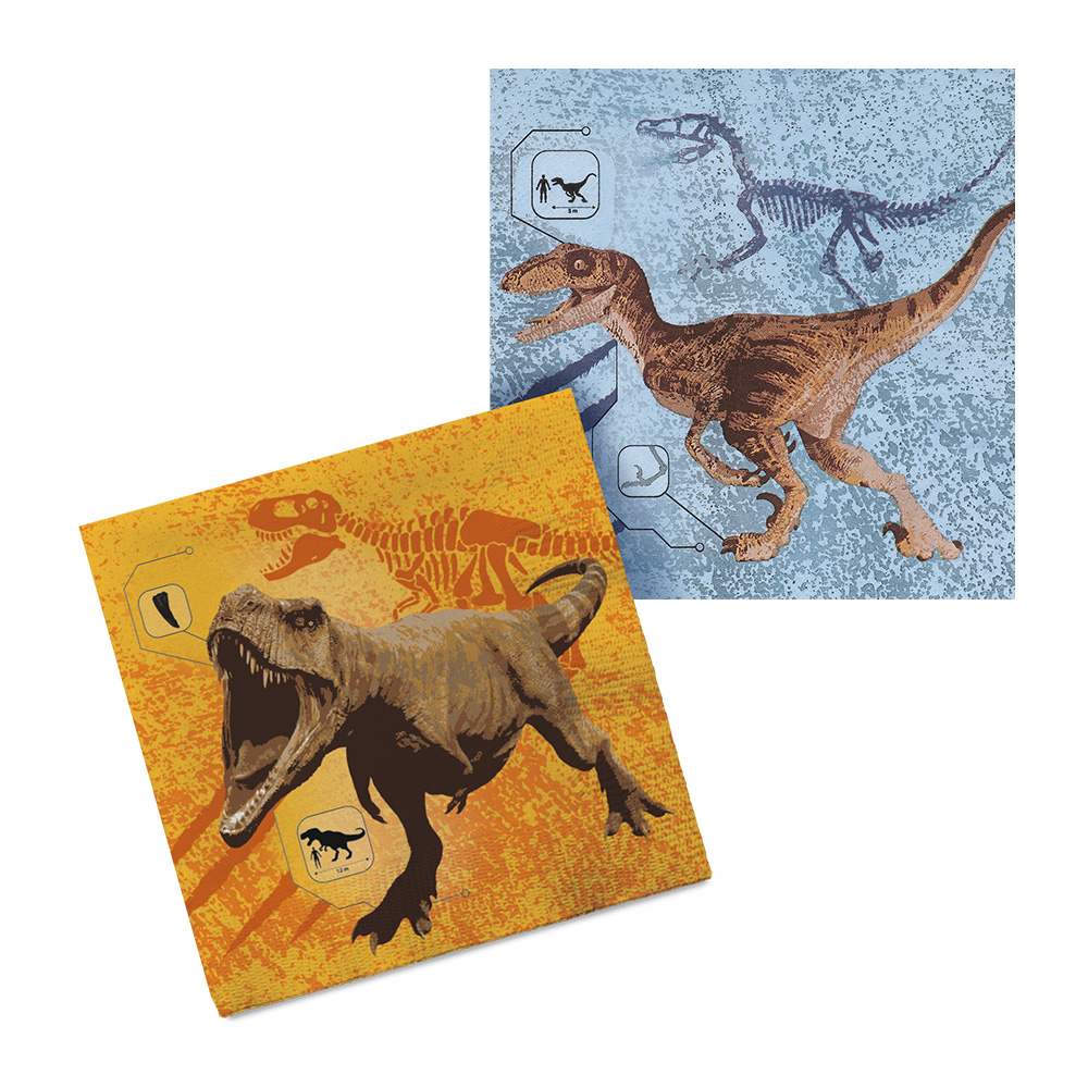 Set 20 papieren servetten T-Rex (33 x 33 cm)