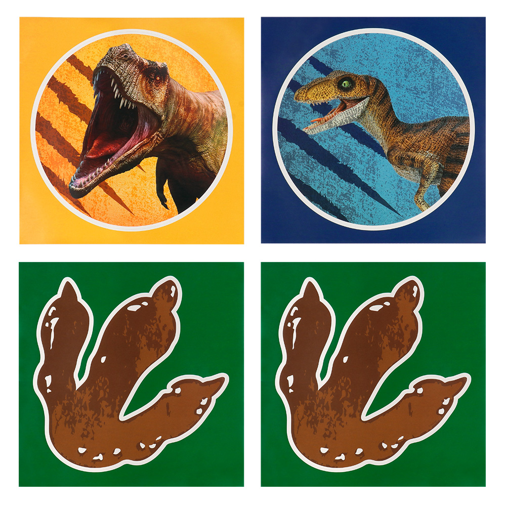 Set 4 stickervellen T-Rex (20 x 20 cm)