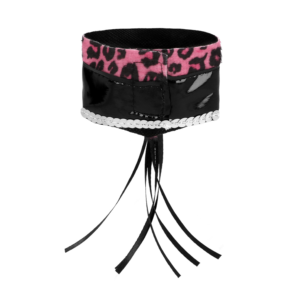 Set Pink leopard (Diadeem, choker, 2 armbanden, staart)