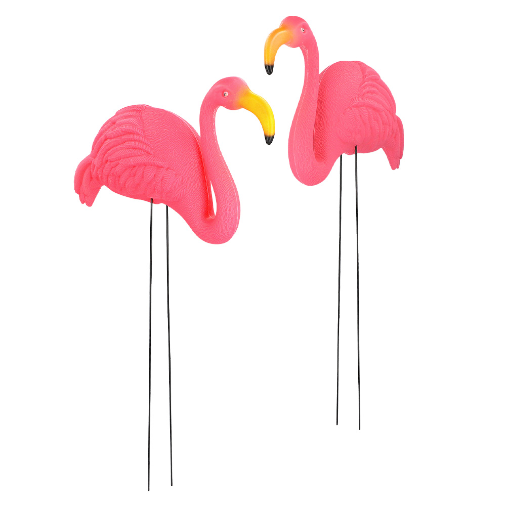 Set 2 tuindecoraties Flamingo