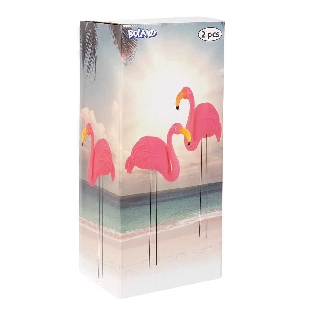 Set 2 tuindecoraties Flamingo
