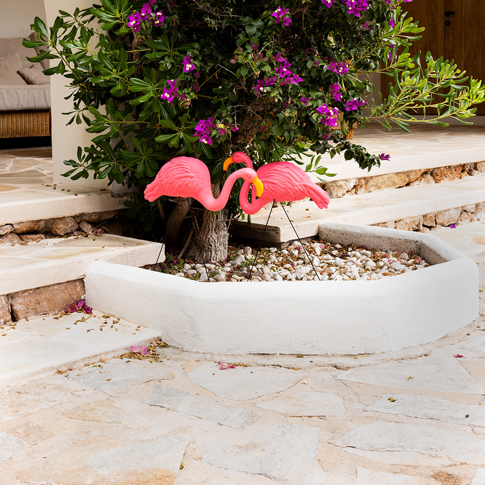 Set 2 tuindecoraties Flamingo