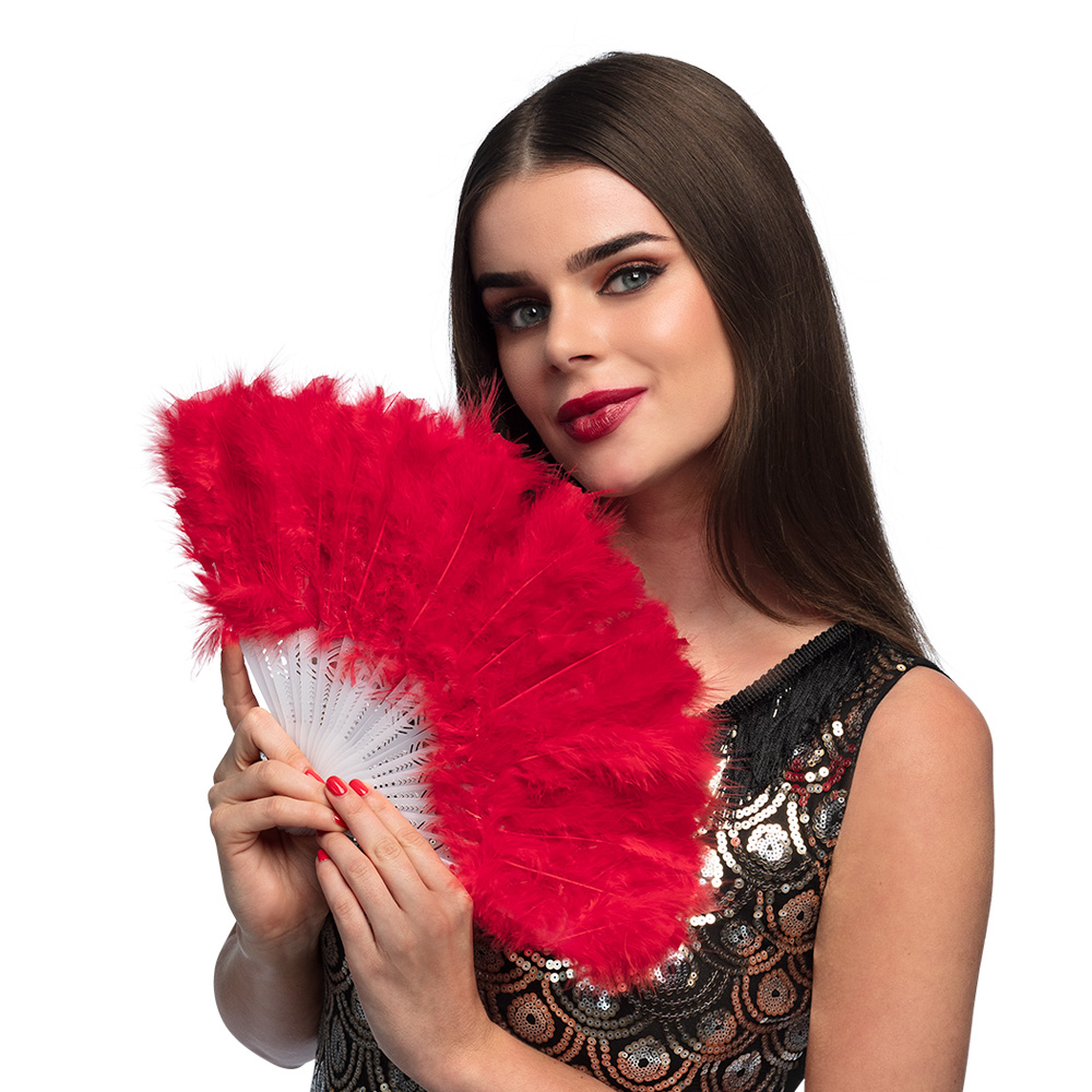 Waaier Flapper rood (23 cm)