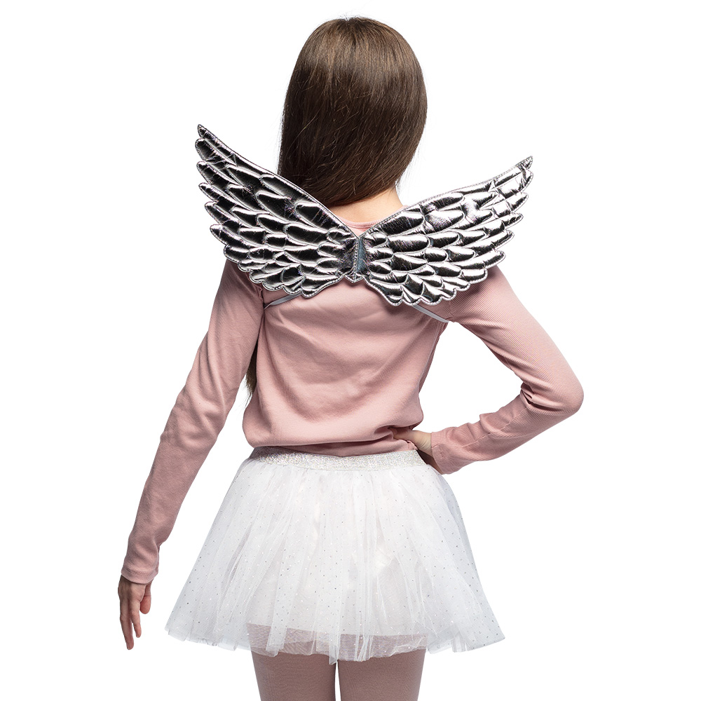Set Engel kind zilver (vleugels en tutu)