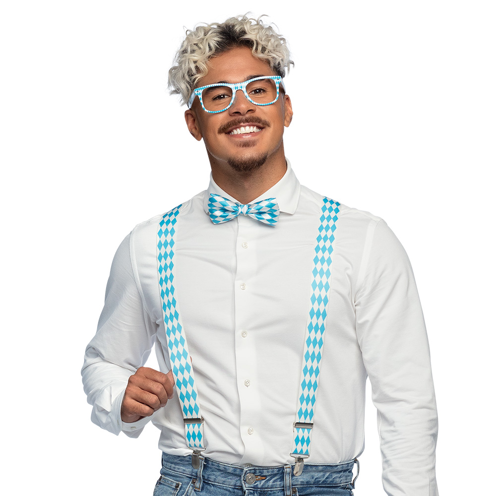 Set Bavaria (partybril, vlinderstrik en bretels)