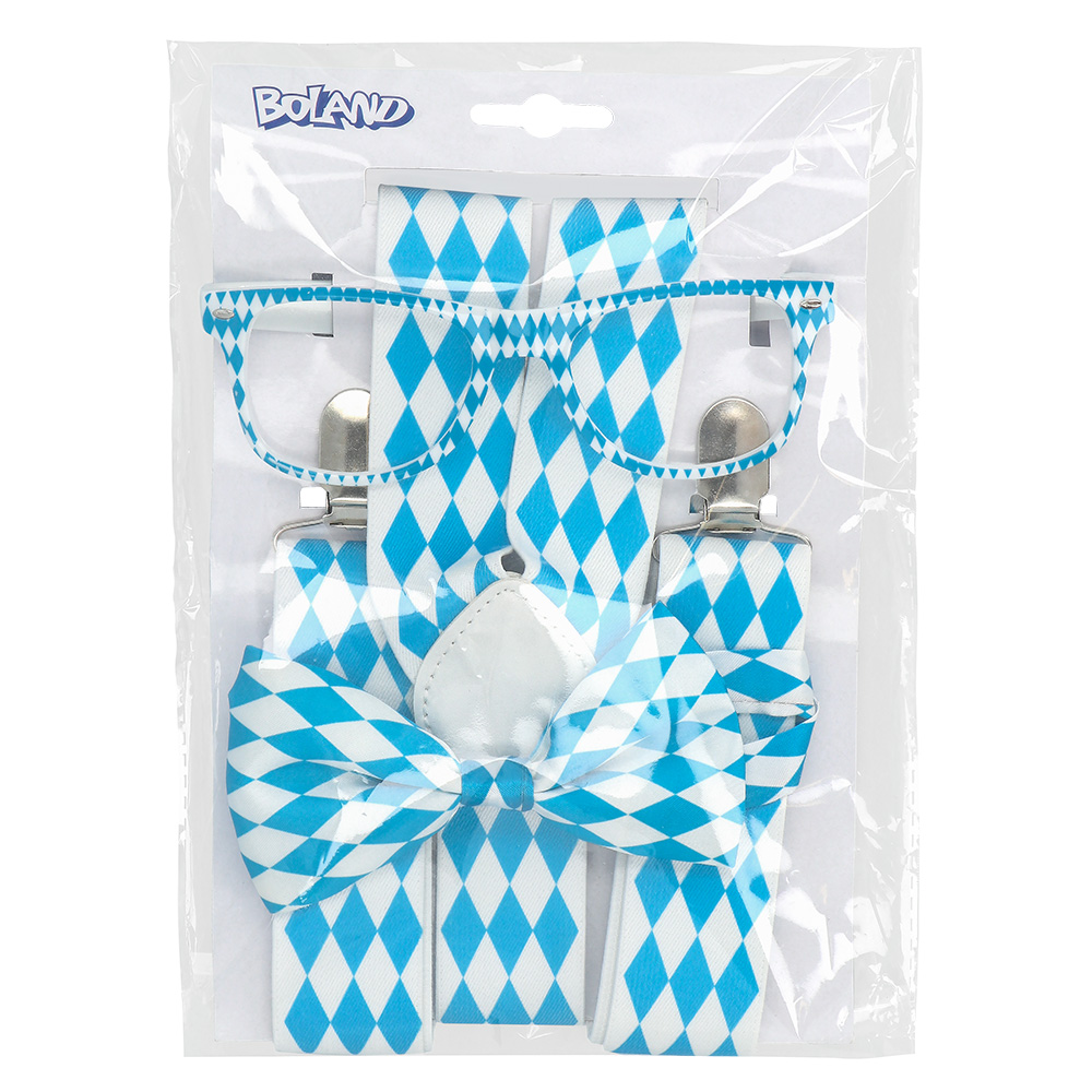 Set Bavaria (partybril, vlinderstrik en bretels)