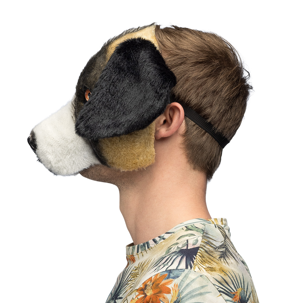 Pluchen halfmasker Dier 6 ass.