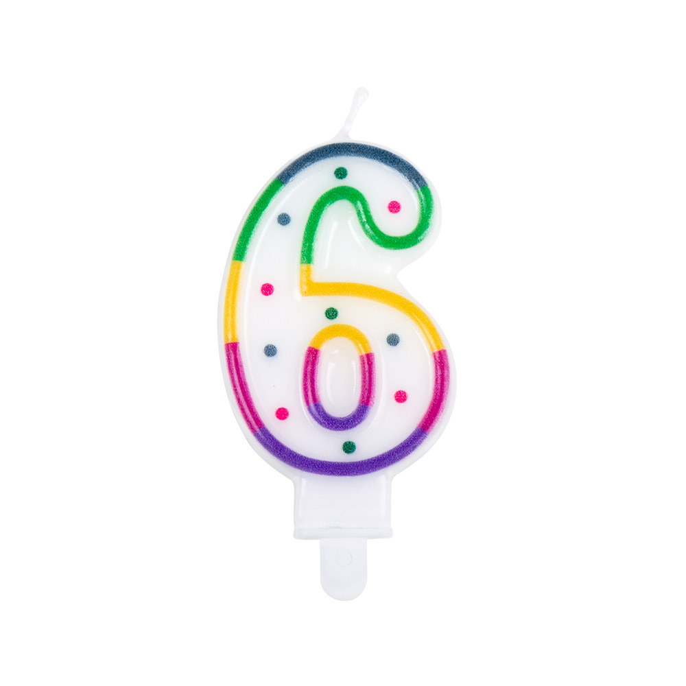 Kaarsje Confetti '6'