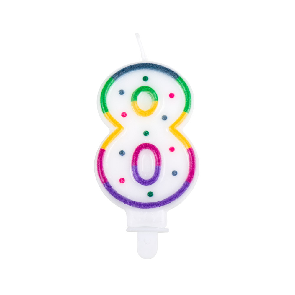 Kaarsje Confetti '8'