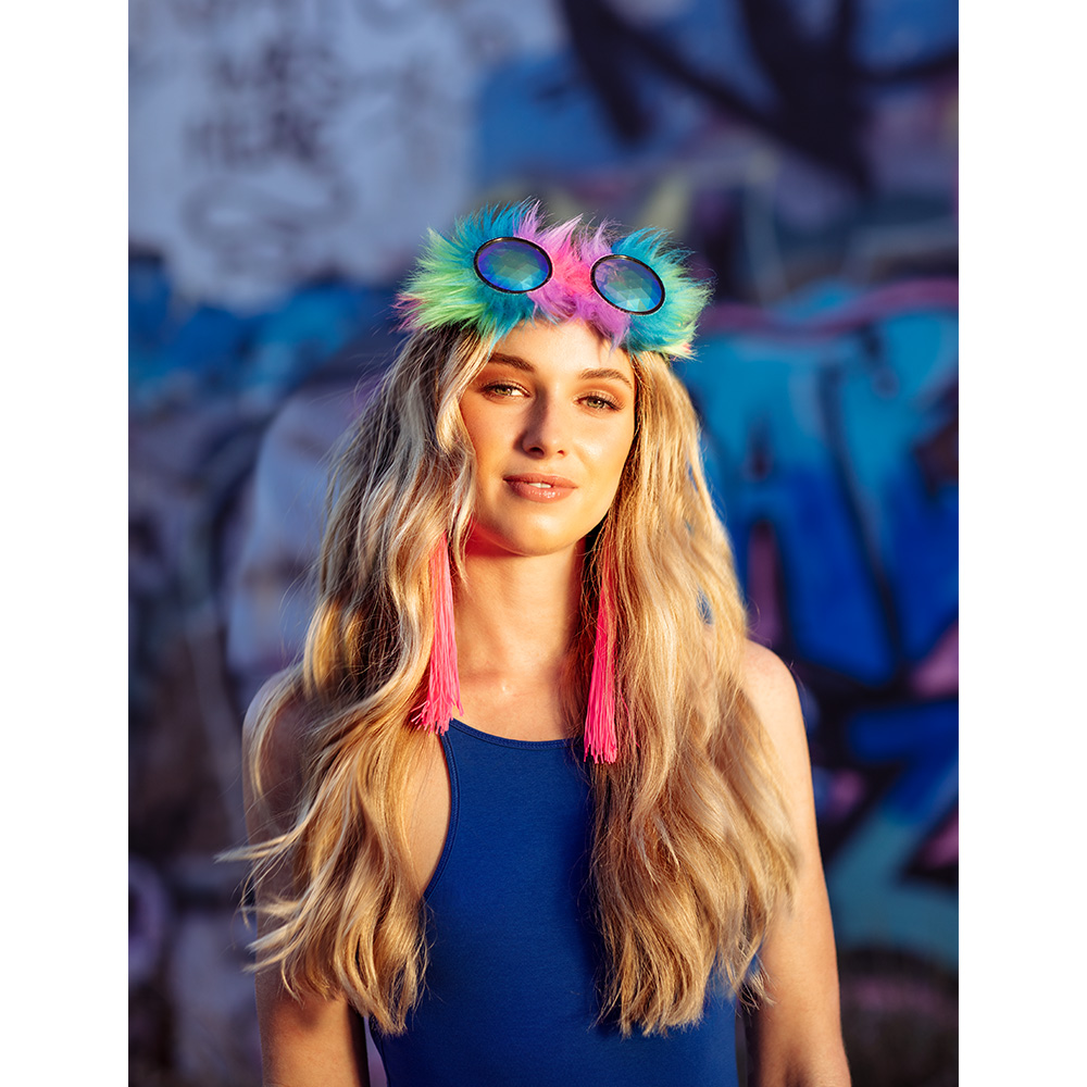 Paar oorbellen Festival neonroze UV (20 cm)