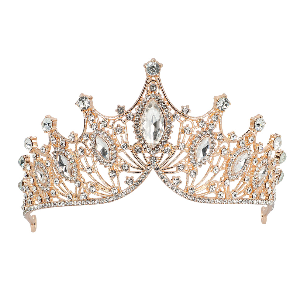 Metalen tiara Royal lady roségoud