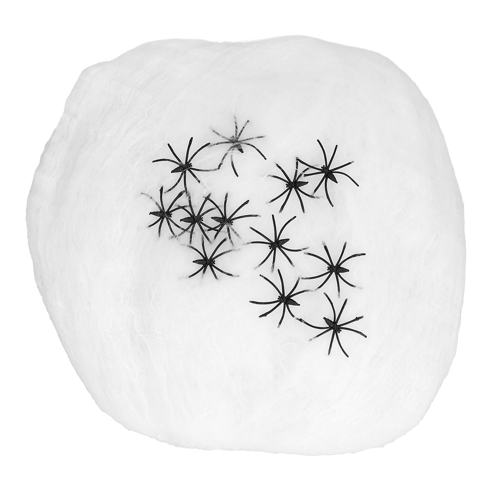 Spinrag 500 g wit met 25 spinnen (high quality)