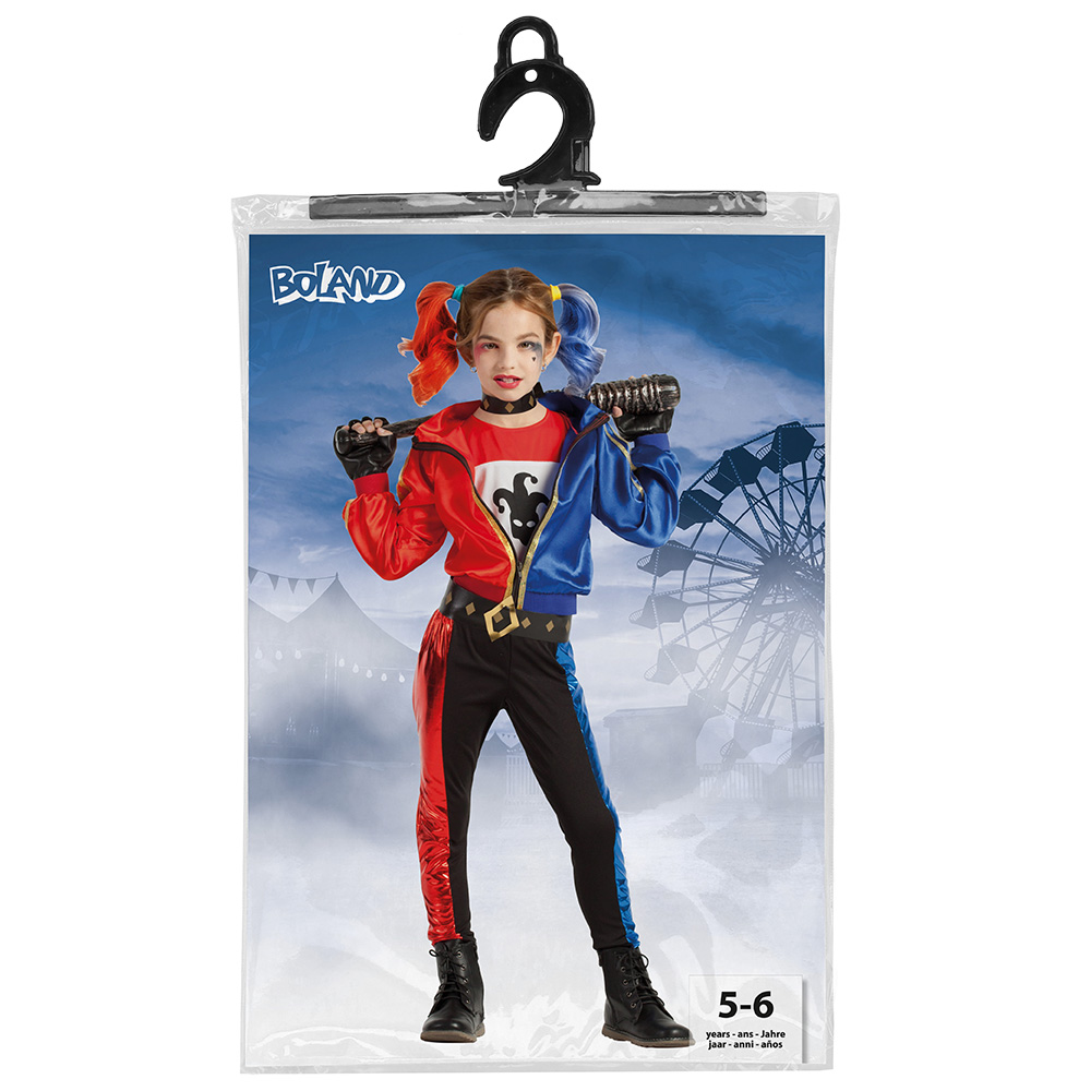 Kinderkostuum Jester Fatale (5-6 jaar)